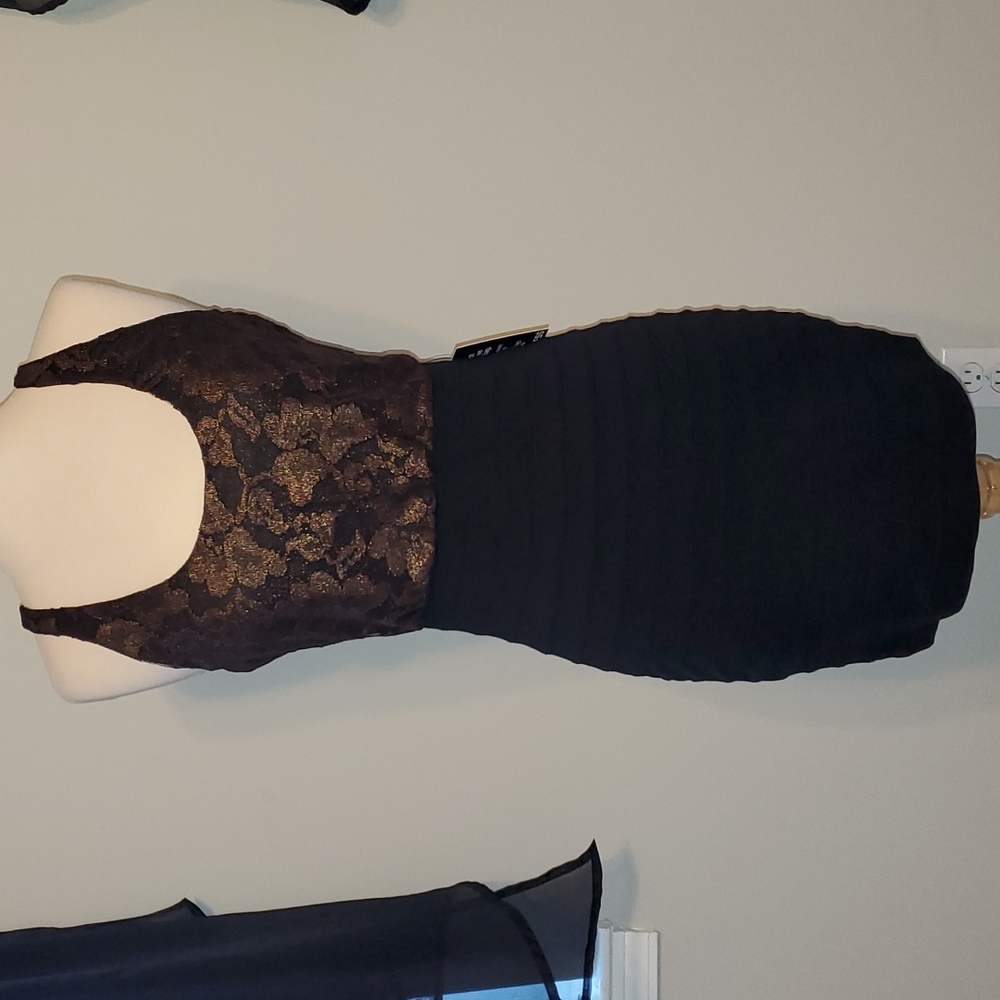 Express brown and black dress